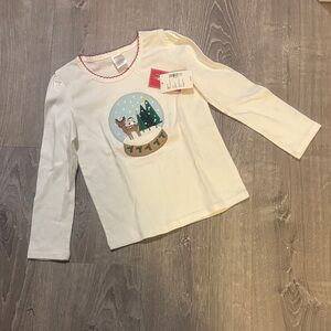 Gymboree White Long Sleeve Tee with Winter Globe